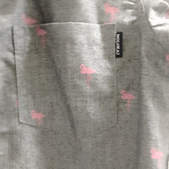 "Molokai Surf Co., Older Boys/Smaller Man's, Flamingo, Short Sleeved, Button Top - Picture 4 of 6